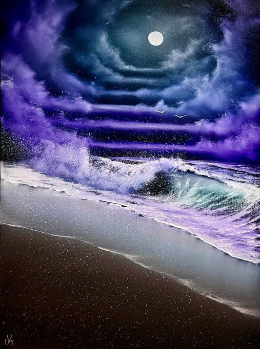 Painting #2269 - 18x24" Canvas - Crashing Wave Seascape painted 2-2-26