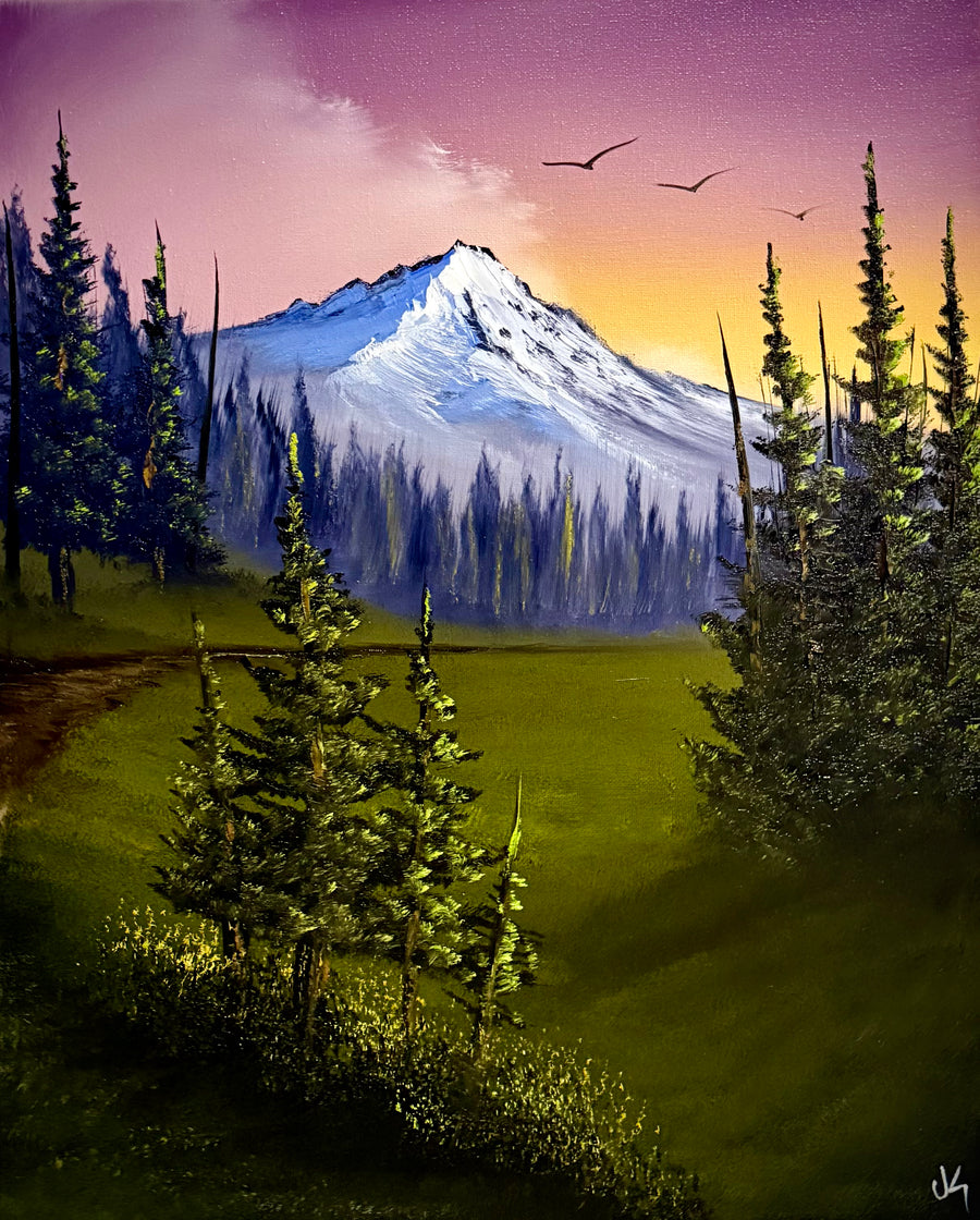 GROUP Painting Class - Mountain Forest/Trees Scene with PaintWithJosh