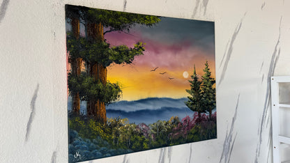 Painting #1978 - 20x24" Canvas - Smoky Mountains painted 8-5-25