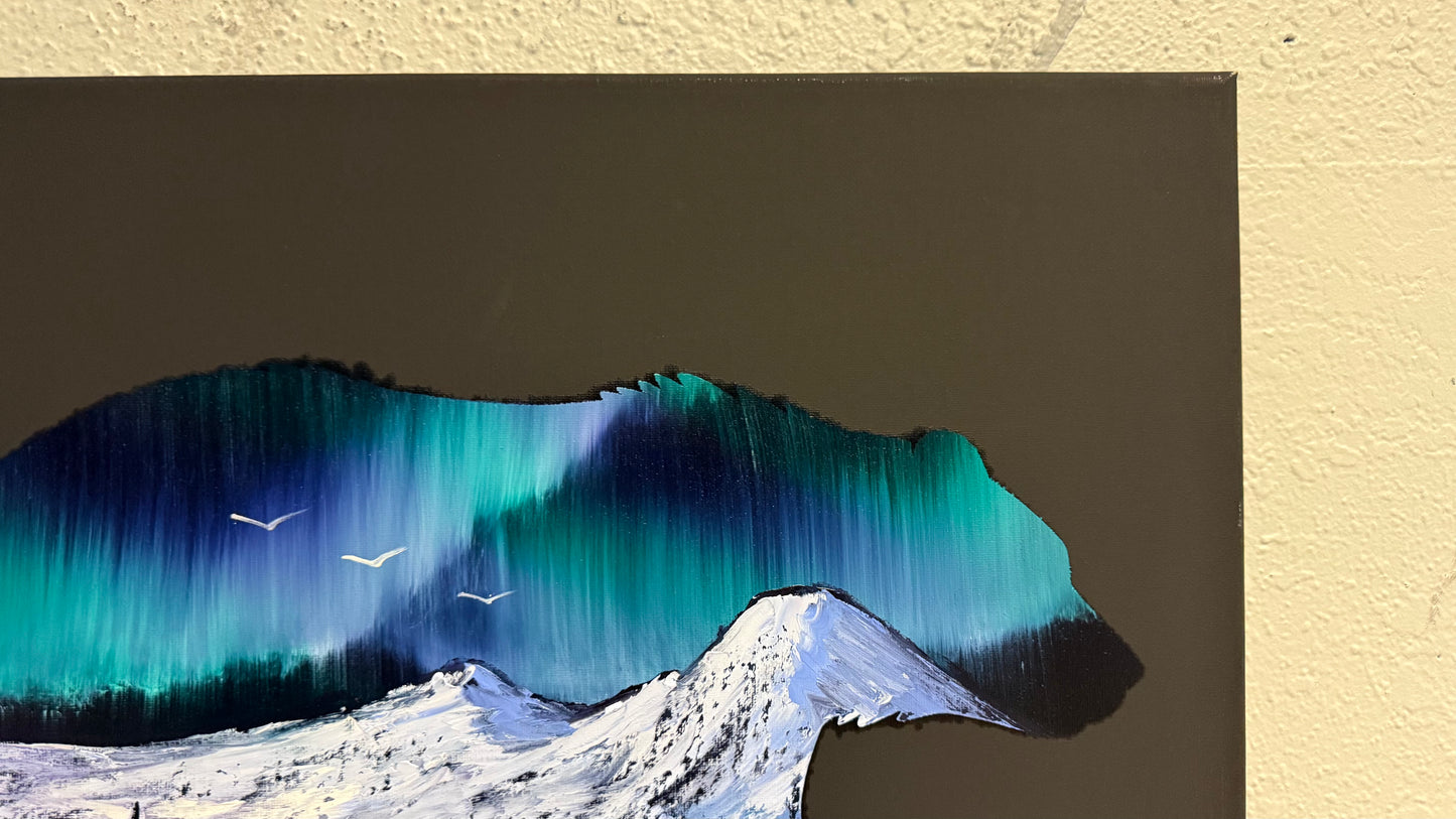 Painting #2030 - 16x20" Canvas - Grizzly Bear Landscape painted 8-30-25