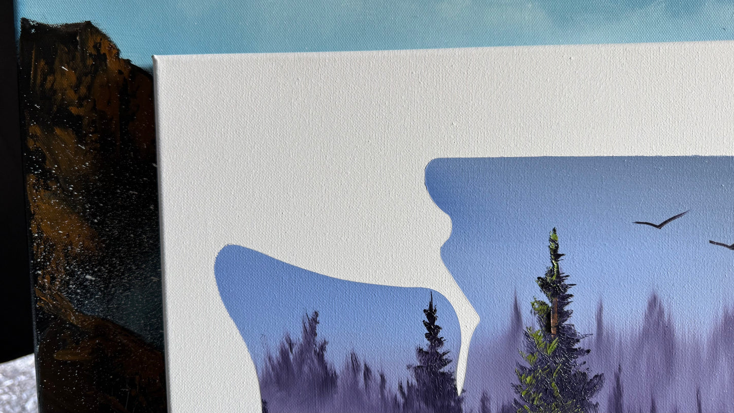 Painting #2043 - 16x20" Canvas - Washington Forest painted 9-7-25