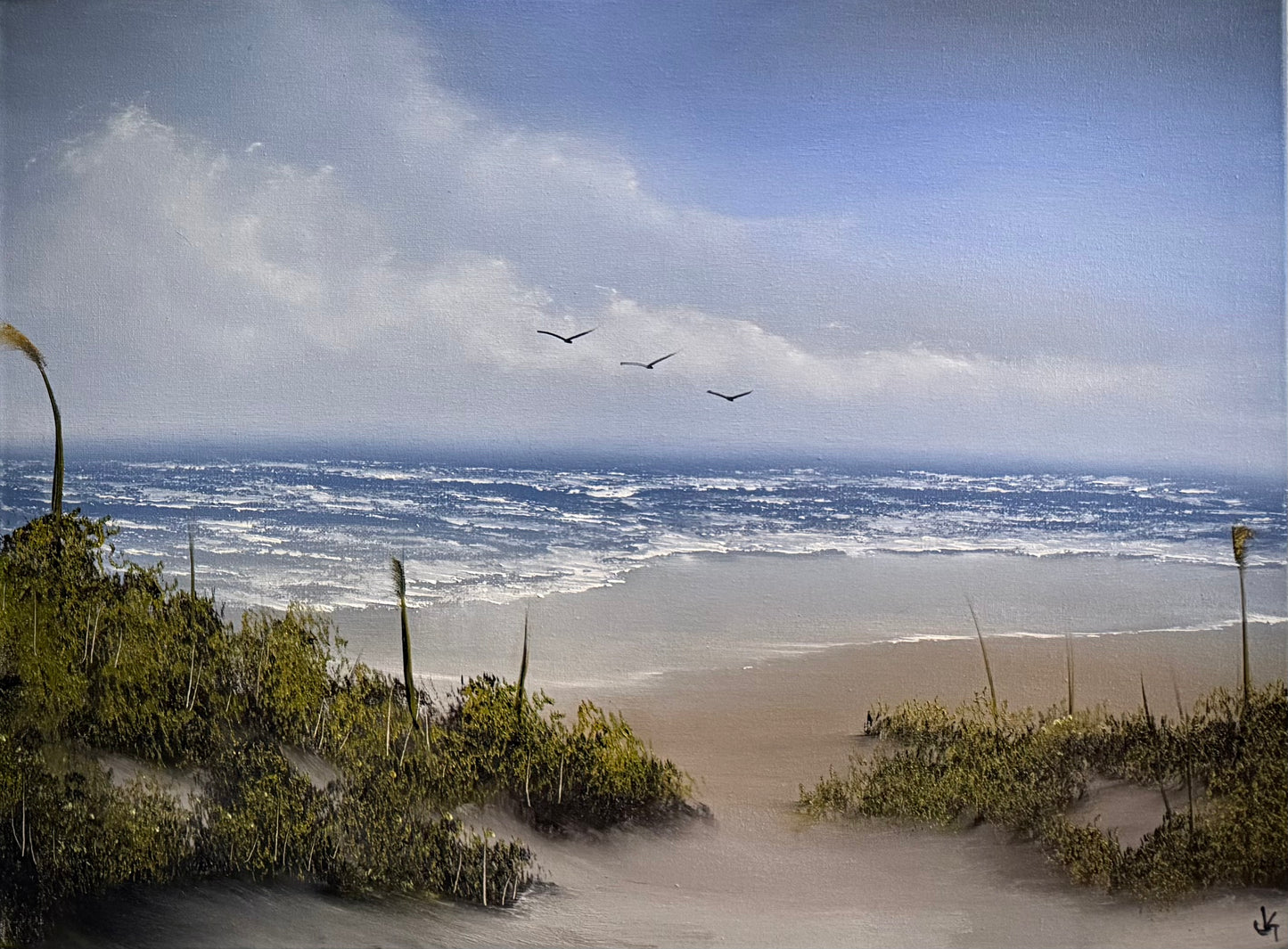 Painting #2417 - 18x24" Canvas - East Coast Seascape painted 4-28-26
