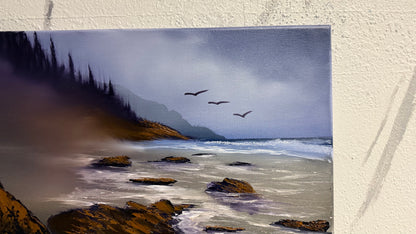 Painting #1998 - 16x20" Canvas - Oregon Coast Seascape painted 8-15-25