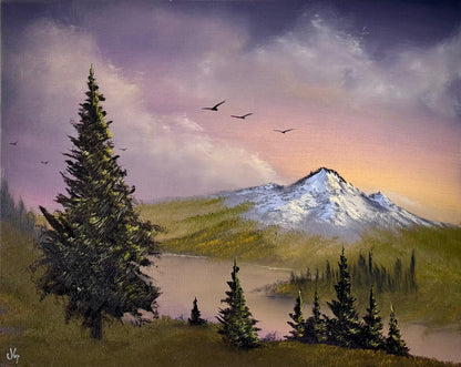 Painting #2442 - 16x20" Canvas - River Landscape painted 5-17-26