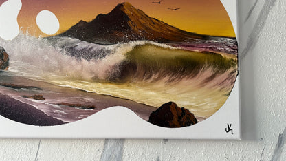 Painting #1984 - 18x24" Canvas - Palette Seascape painted 8-8-25