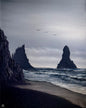 Painting #2396 - 16x20" Canvas - Icelandic Coastal Seascape painted 4-18-26