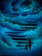Painting #2565 - 18x24" Canvas - Stairway to Heaven painted 8-24-26