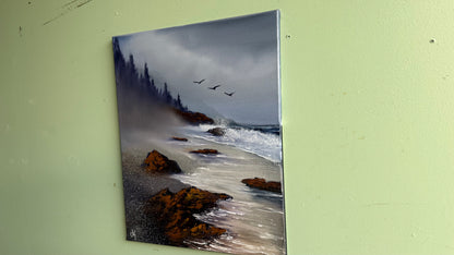 Painting #2015 - 16x20" Canvas - Oregon Coast Seascape painted 8-23-25