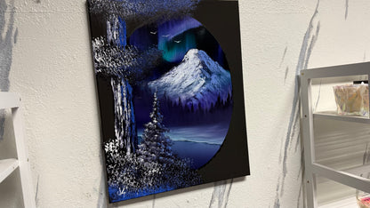 Painting #2033 - 16x20" Canvas - Northern Lights Seascape painted 9-1-25