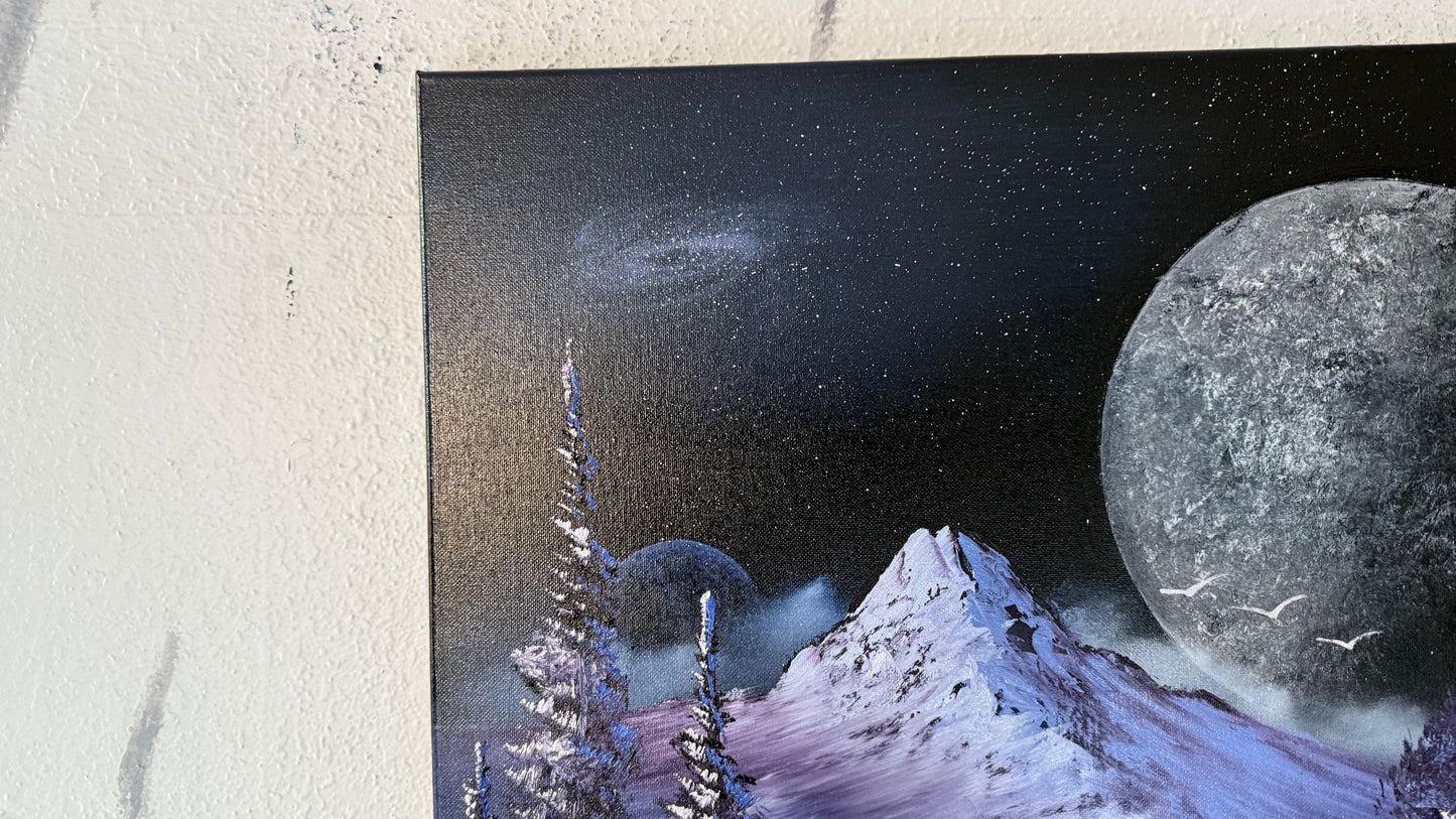Painting #2006 - 20x24" Canvas - Space Mountain Landscape painted 8-18-25
