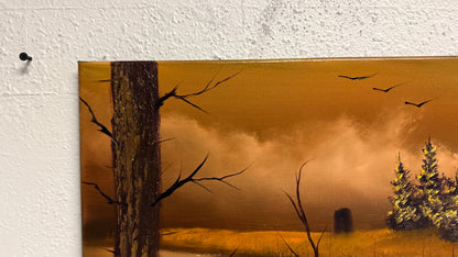 Painting #2051 - 16x20" Canvas - Halloween Landscape painted 9-12-25