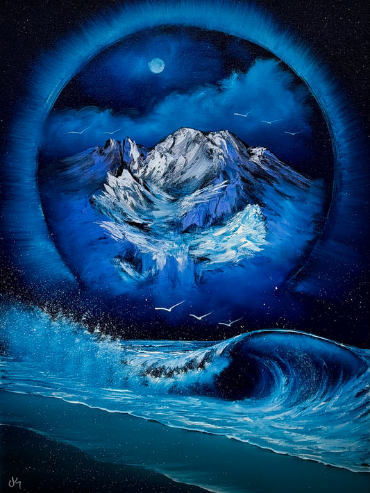 Painting #2522 - 18x24" Canvas - Portal Seascape painted 7-22-26