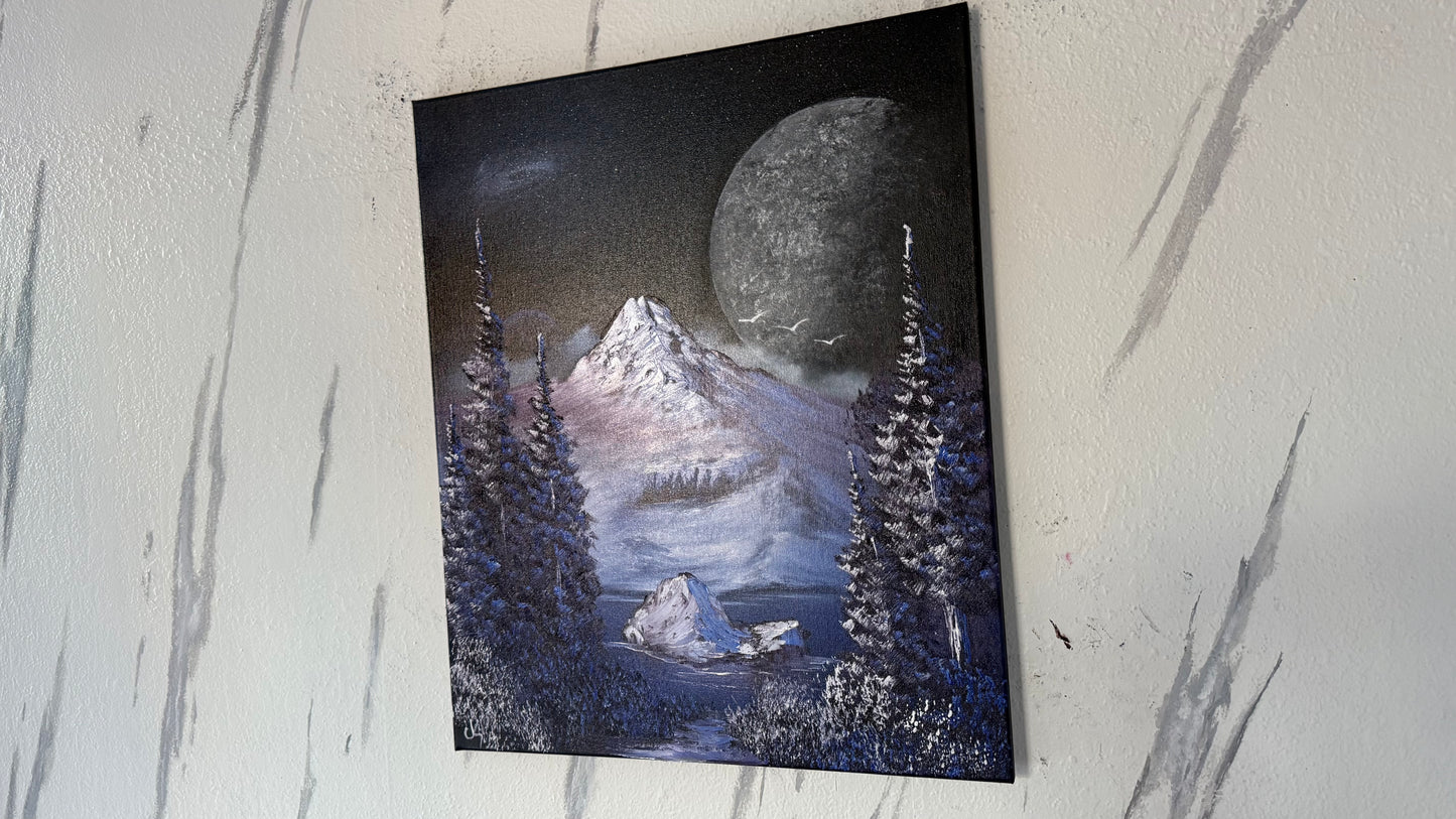 Painting #2006 - 20x24" Canvas - Space Mountain Landscape painted 8-18-25