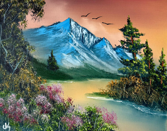 Painting #1890 - 16x20" Canvas - Mountain Landscape painted 6-13-25