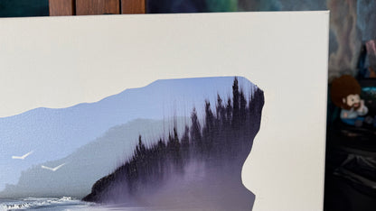 Painting #2042 - 16x20" Canvas - Oregon Coast Seascape painted 9-7-25