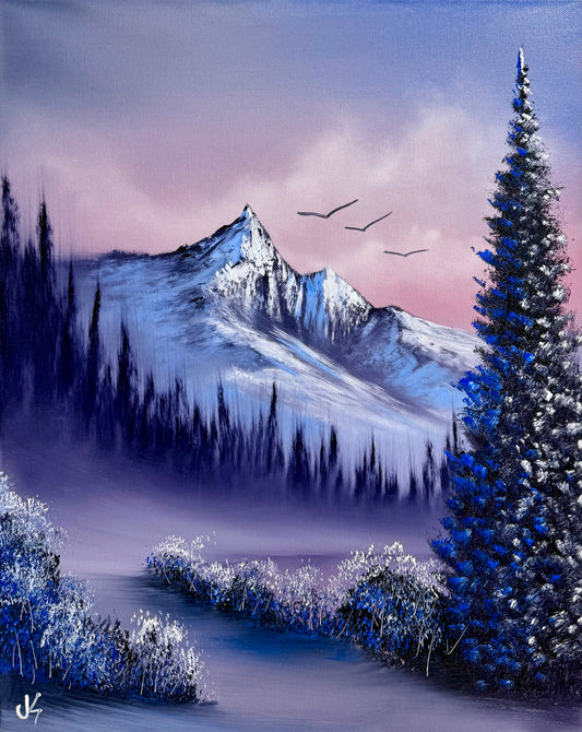 Painting #1641 - 16x20" Winter Landscape painted 1/8/25