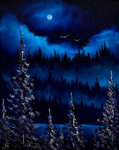 Painting #2528 - 16x20" Canvas - Forest Landscape painted 7-26-26