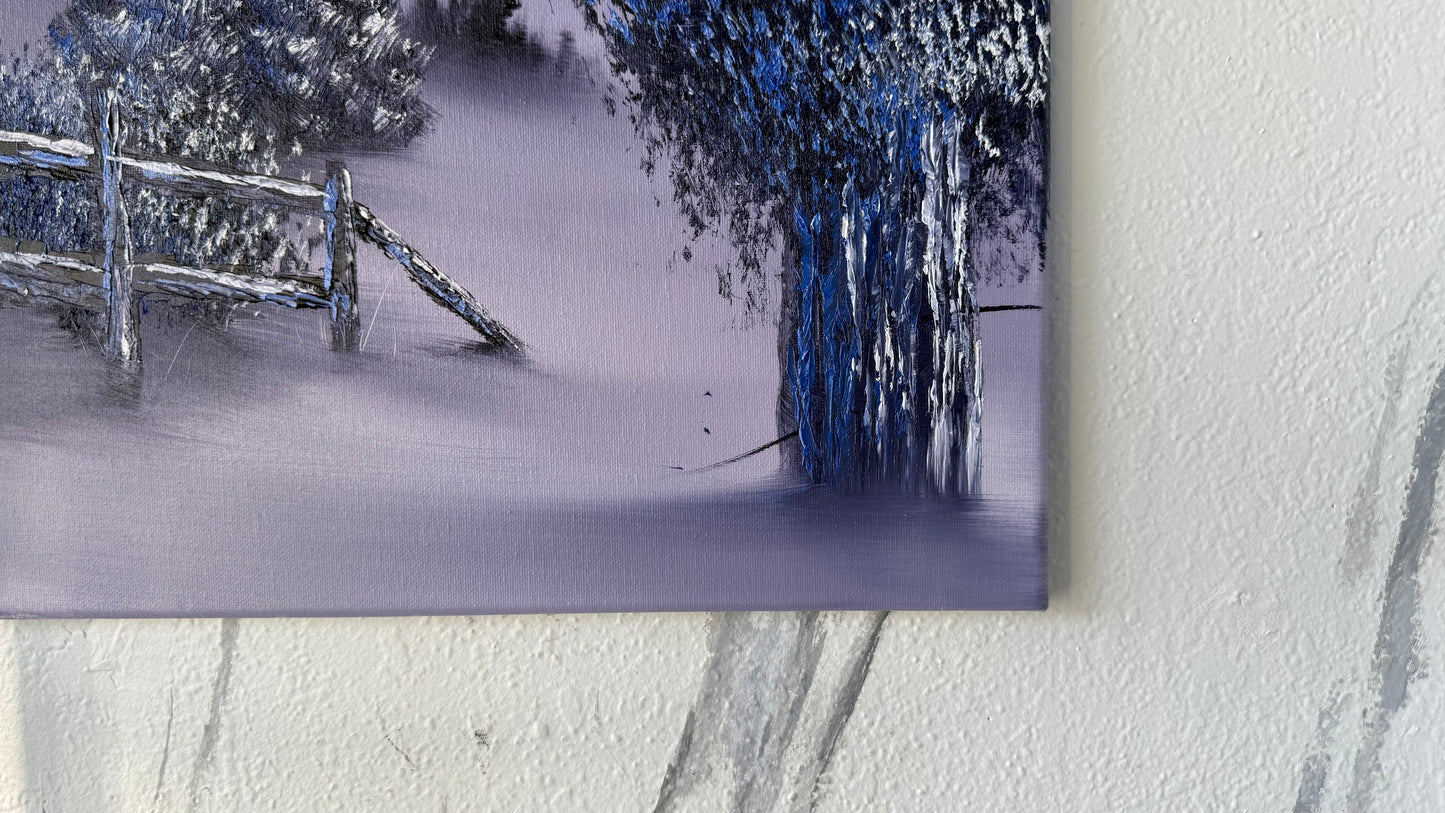 Painting #2023 - 16x20" Canvas - Winter Landscape painted 8-28-25