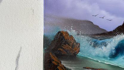 Painting #1985 - 18x24" Canvas - PNW Seascape painted 8-9-25