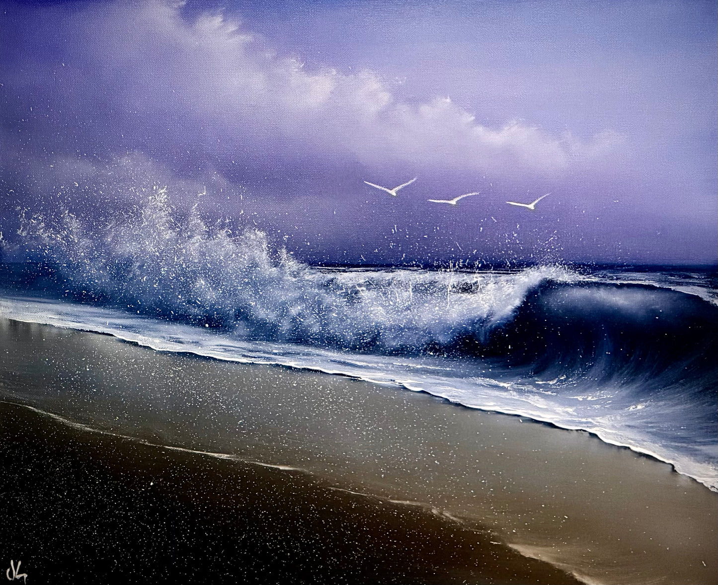 Painting #2175 - 20x24" Pro Series Canvas - Stormy Seascape painted 12-7-25