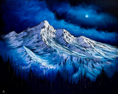 Painting #2548 - 24x30" Canvas - Mountain Landscape painted 8-13-26