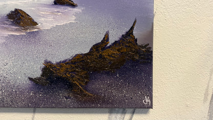 Painting #2045 - 16x20" Canvas - Oregon Coast Seascape painted 9-8-25