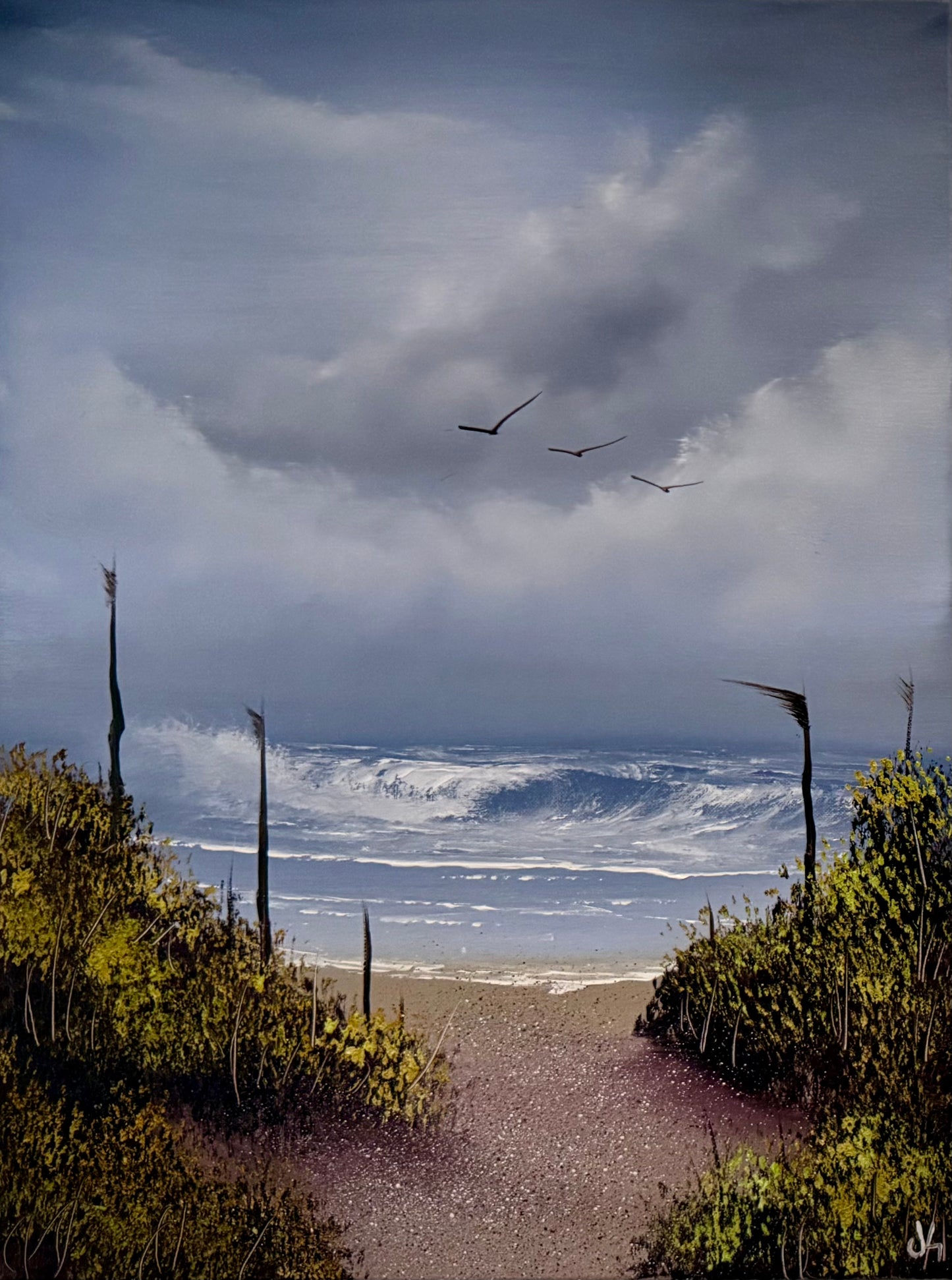 Painting #2115 - 18x24" Canvas - Seascape painted 10-24-25