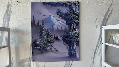 Painting #2023 - 16x20" Canvas - Winter Landscape painted 8-28-25