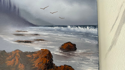 Painting #2002 - 16x20" Canvas - Oregon Coast Seascape painted 8-17-25
