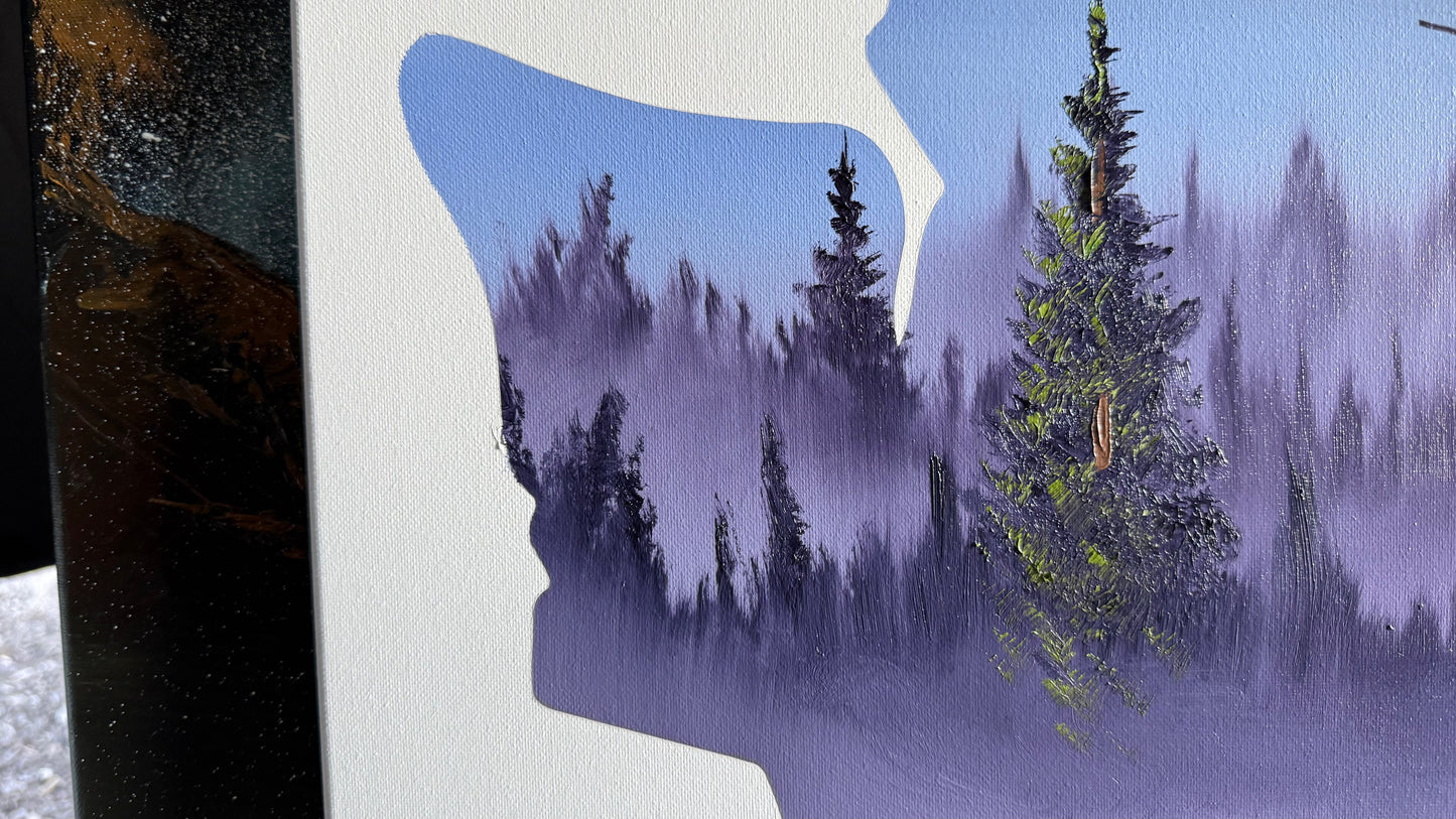 Painting #2043 - 16x20" Canvas - Washington Forest painted 9-7-25