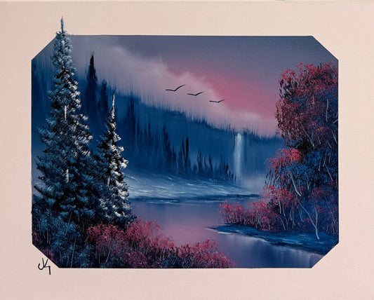 Painting #1794 - 16x20" Canvas - Winter Landscape painted 4-12-25