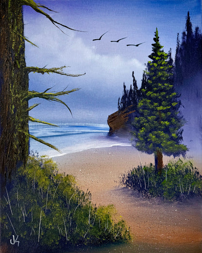 Painting #1856 - 16x20" Canvas - Oregon Coast Seascape painted 5-19-25