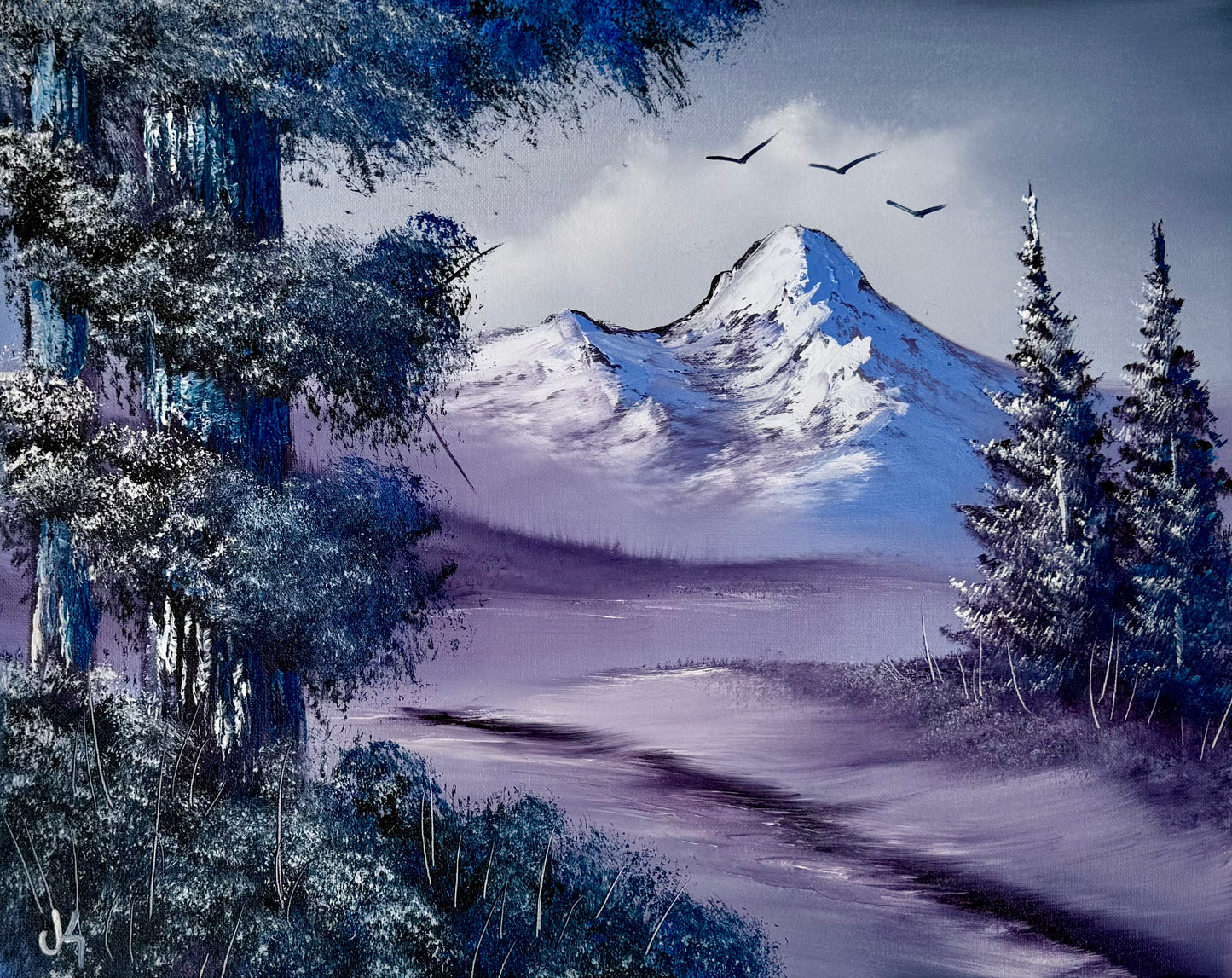 Painting #1987 - 16x20" Canvas - Mountain Landscape painted 8-10-25