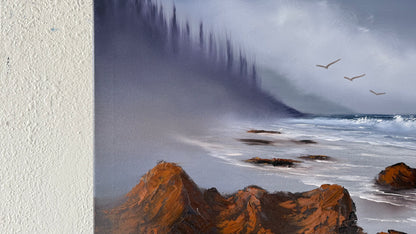 Painting #2002 - 16x20" Canvas - Oregon Coast Seascape painted 8-17-25