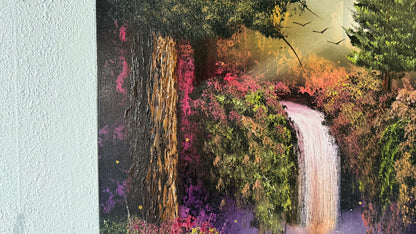 Painting #1986 - 20x24" Canvas - Foret Waterfall painted 8-9-25