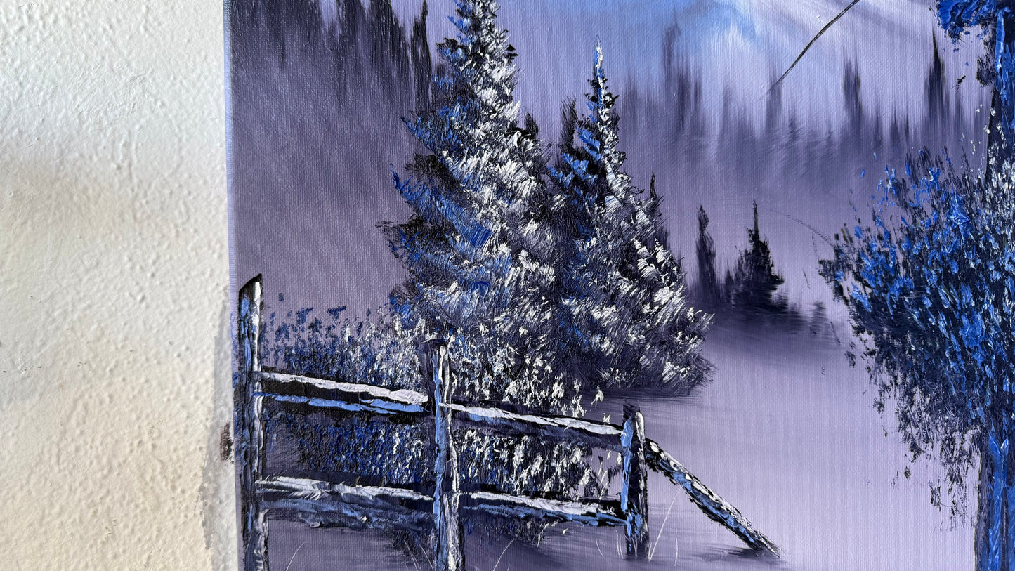 Painting #2023 - 16x20" Canvas - Winter Landscape painted 8-28-25
