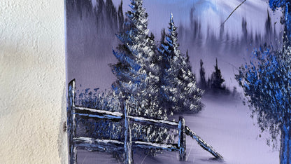 Painting #2023 - 16x20" Canvas - Winter Landscape painted 8-28-25