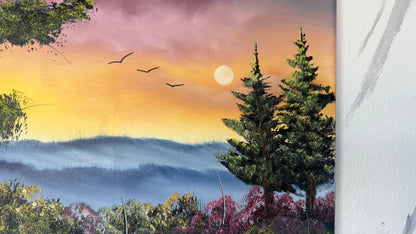 Painting #1978 - 20x24" Canvas - Smoky Mountains painted 8-5-25