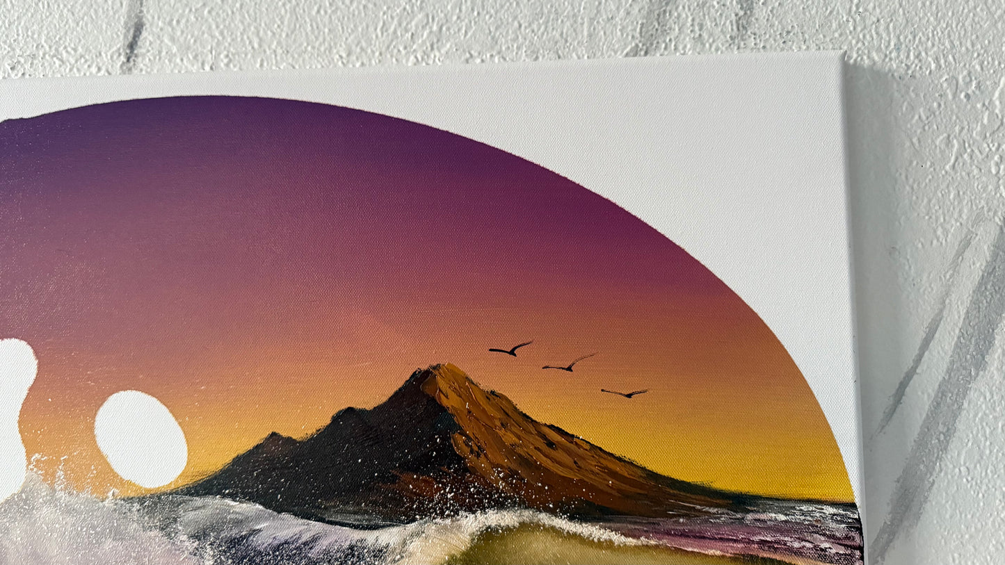 Painting #1984 - 18x24" Canvas - Palette Seascape painted 8-8-25