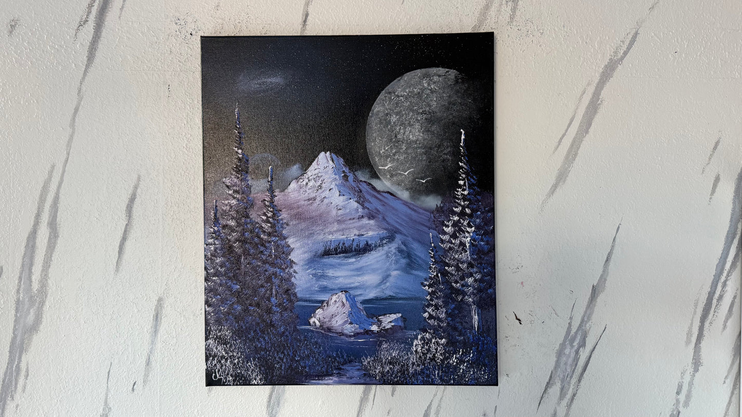 Painting #2006 - 20x24" Canvas - Space Mountain Landscape painted 8-18-25