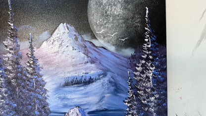 Painting #2006 - 20x24" Canvas - Space Mountain Landscape painted 8-18-25