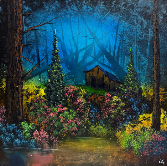 Painting #1681 - 24x24 Pro Series Canvas - Deep Woods painted 1-31-25