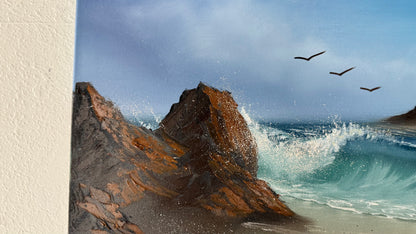 Painting #1970- 16x20" Canvas - Tropical Seascape painted 7-31-25