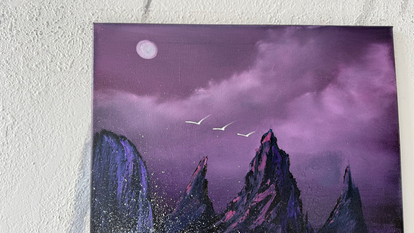 Painting #1959 - 16x20" Canvas - Fantasy Seascspe painted 7-25-25