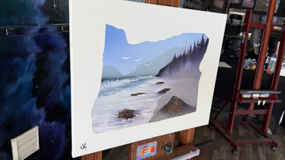 Painting #2042 - 16x20" Canvas - Oregon Coast Seascape painted 9-7-25