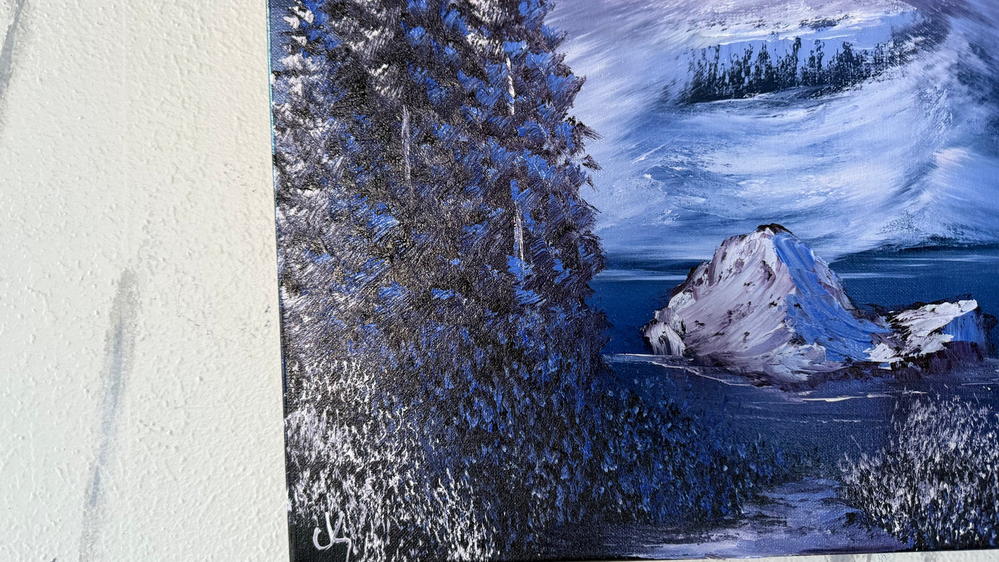 Painting #2006 - 20x24" Canvas - Space Mountain Landscape painted 8-18-25