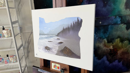 Painting #2042 - 16x20" Canvas - Oregon Coast Seascape painted 9-7-25