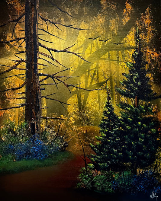 Painting #1497 - 16x20" Canvas - Autumn Forest Landscape