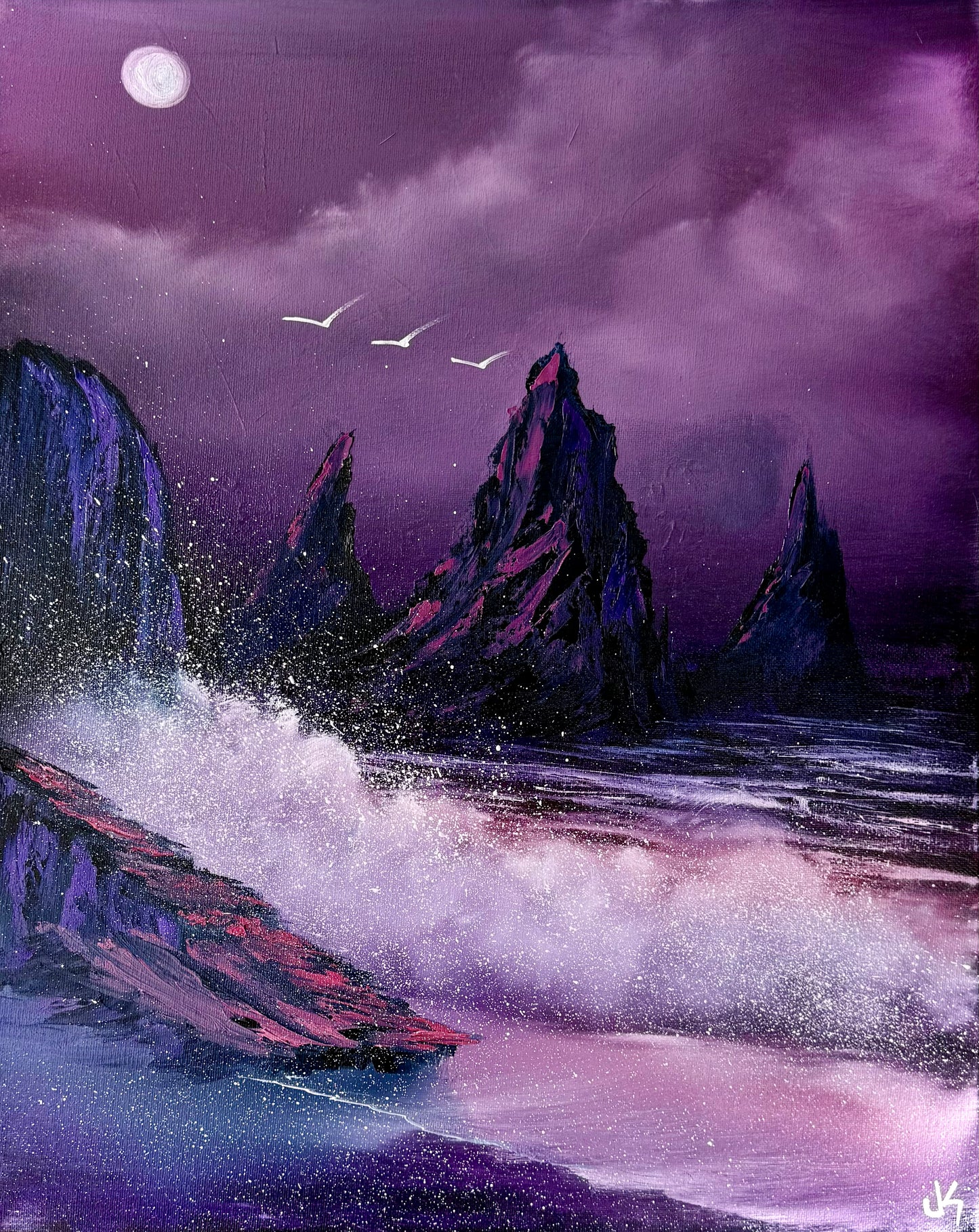 Painting #1959 - 16x20" Canvas - Fantasy Seascspe painted 7-25-25