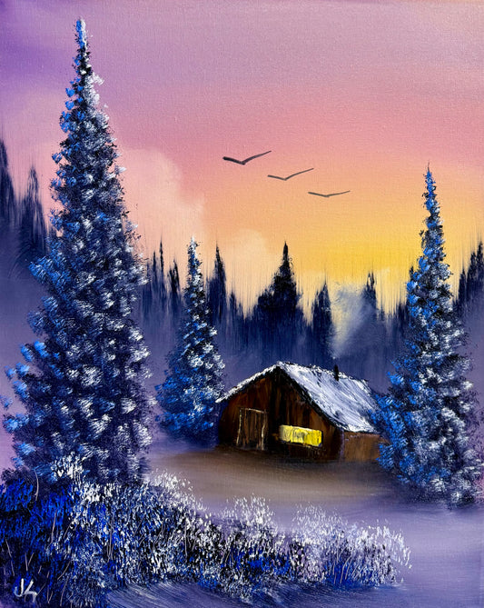 Painting #1616 - 16x20" Canvas - Winter Landscape
